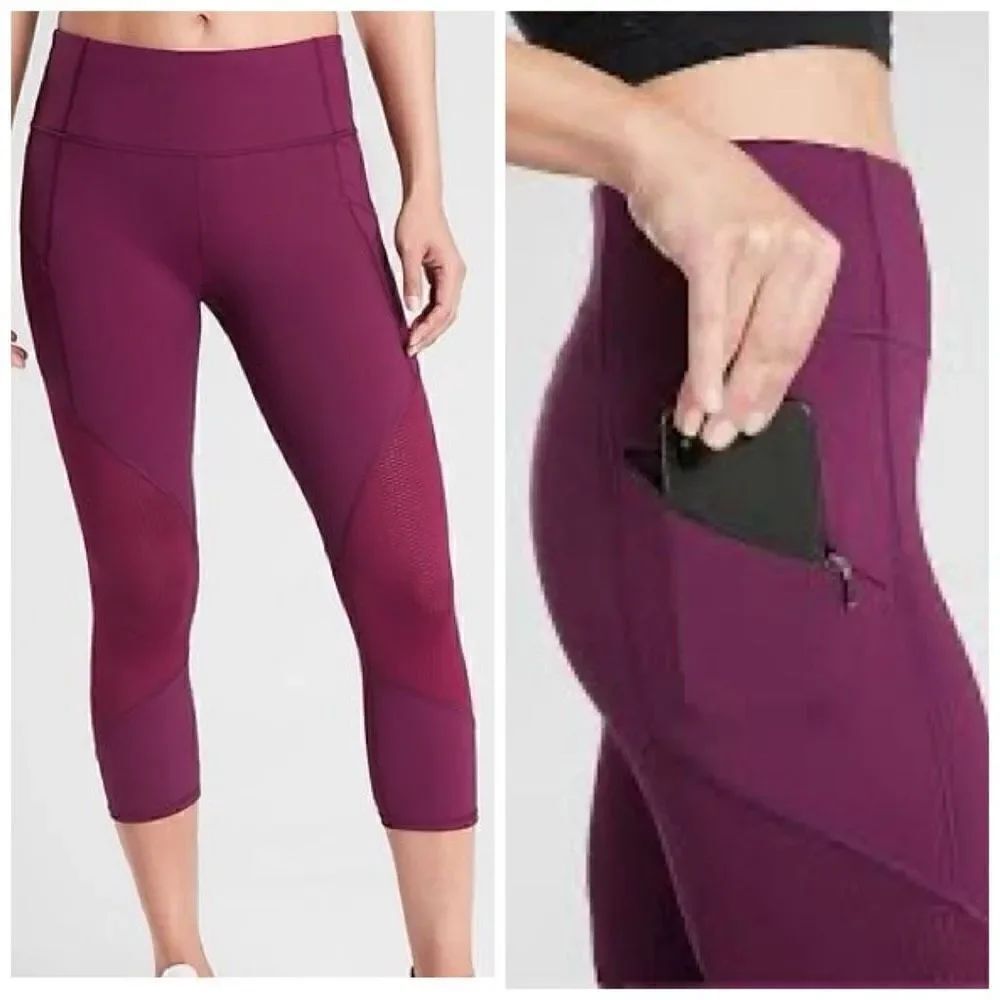 Athleta Contender Mesh Tight/Legging Powerlift in Beach Plum Size XSP